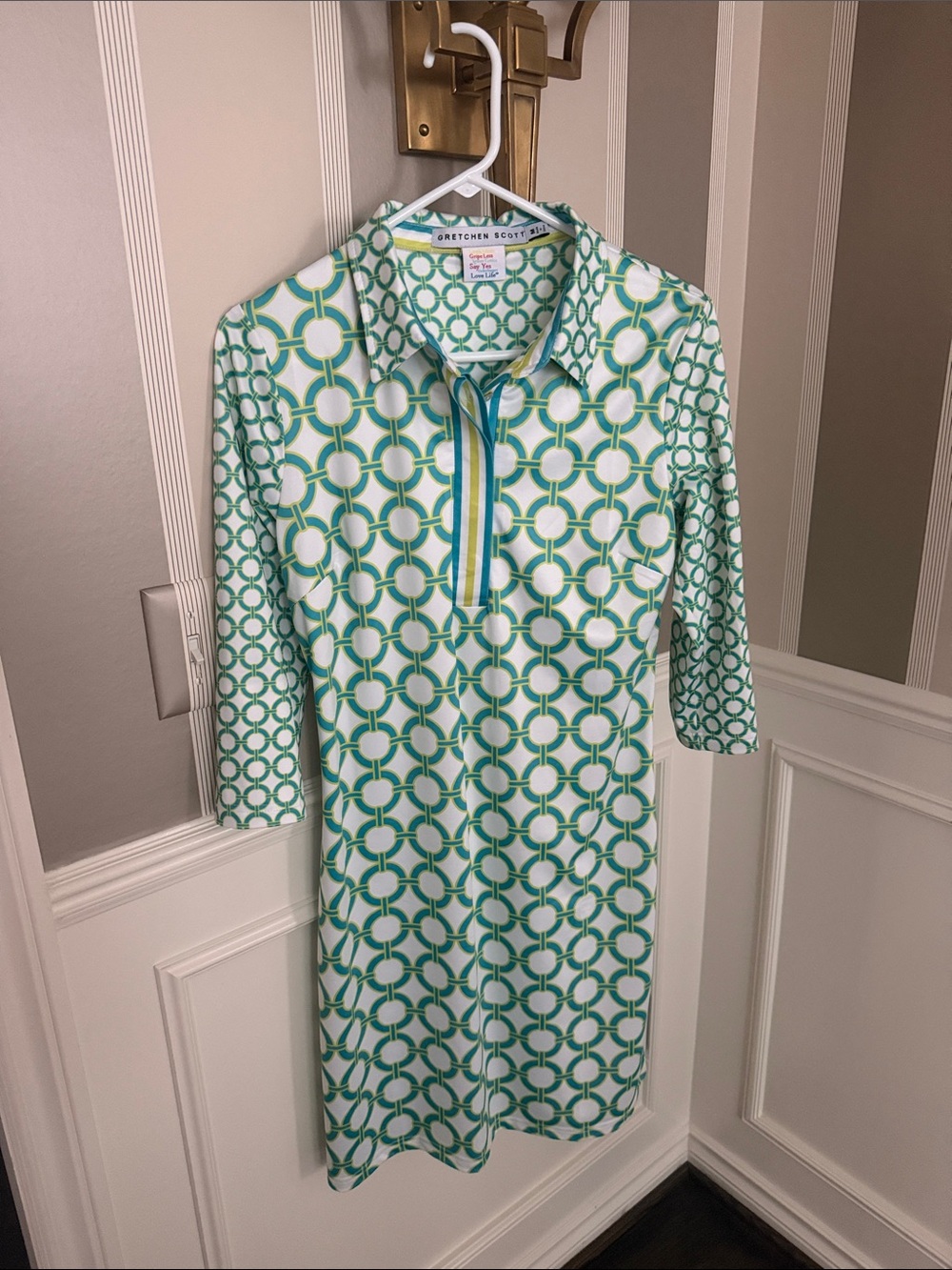 Gretchen Scott Everywhere Dress – Lifesaver Print Green & Blue - Picture 3 of 6